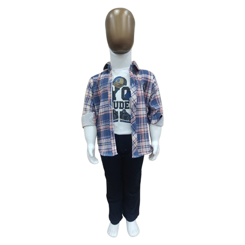 Boys Check 3 Piece Set - Design: Trendy