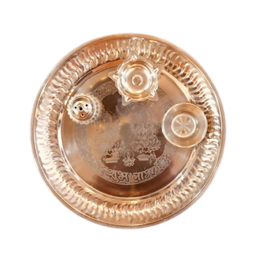 Decorative Puja Thali - Color: Golden
