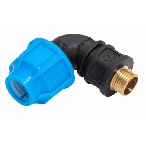 PP Compression Male Brass Threaded Elbow