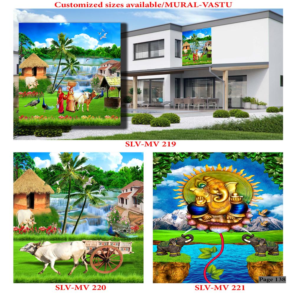 Elevetion Wall Murals Poster Tiles - Ceramic 300x450 Mm, Multi Color Stone Shades, Uv Resistant Coating, Waterproof, Stain And Fade Resistant