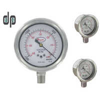 Stainless Steel Pressure Gauge - 1.5 Inch Diameter, Silver Finish | Analog Display, Glass Dial, Back Mount For Industrial Oil And Water Systems