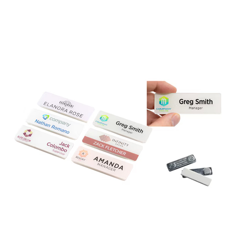 एक्रिलिक आयताकार बैज मैग्नेट के साथ