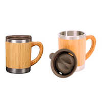 Double Large Bamboo Mug - Color: Brown
