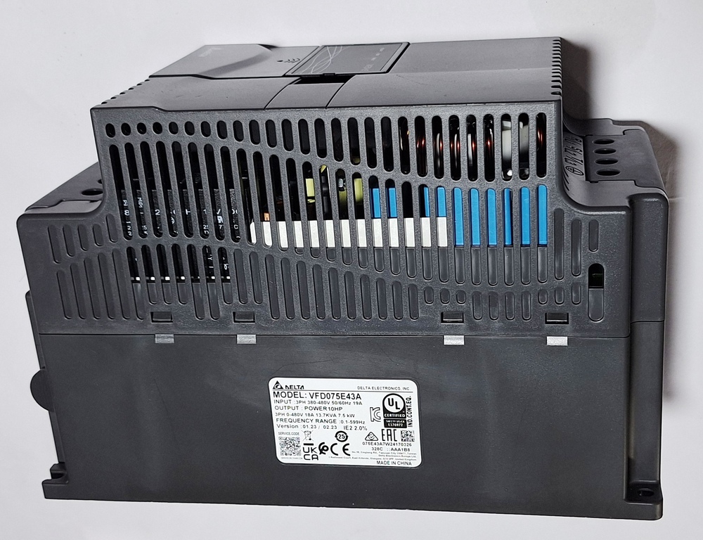 Delta Vfd E Vfd075e43a - 3ph 380-480v Input, 10hp Output 0-480v, 19a, 50/60hz, 13.7kva, Frequency Range 0.1-599hz | Suitable For Industrial Automation