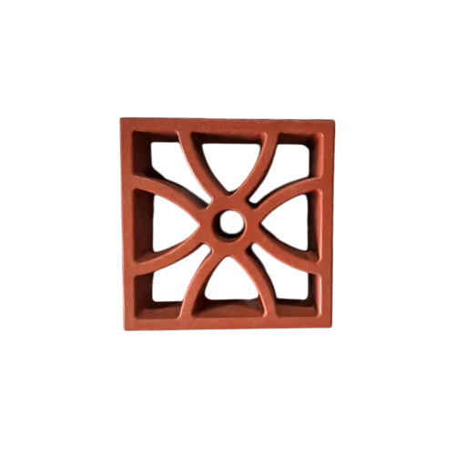 3 Feet Terracotta Clay Jali - Color: Red