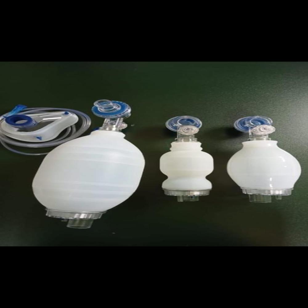 Silicone Ambu Bag - Manual Resuscitator, High-grade Polymer, Reusable & Autoclavable , Self-inflating With Transparent Face Mask & O2 Reservoir