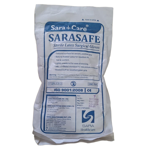 Sterile Latex Surgical Glove - Color: White