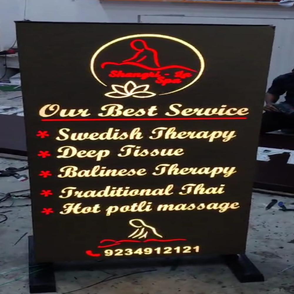Acp 2d Led Sign Board With Light - Application: Advertising