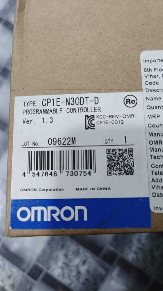 OMRON PROGRAMMABLE CONTROLLER, CP1E-N30DT-D