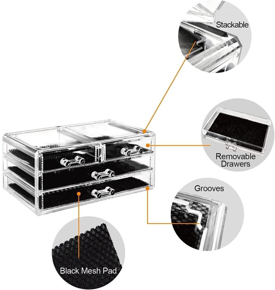 4 DRAWER COSMETIC BOX