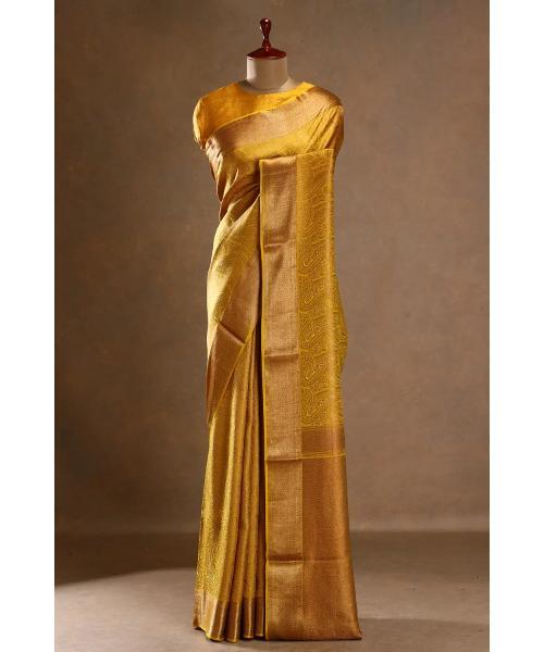 Pink Zari Woven Crepe Saree