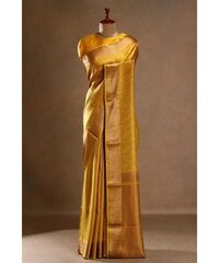 Pink Zari Woven Crepe Saree