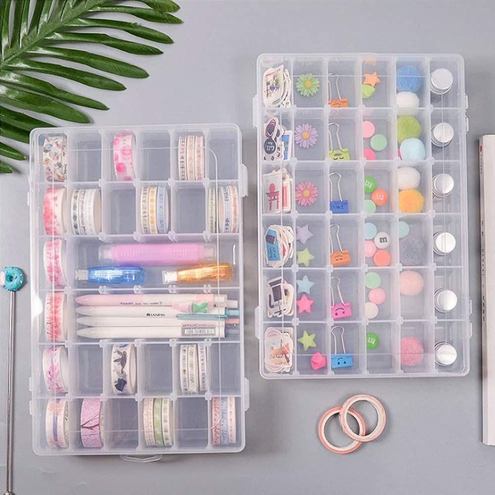 36 Grid Plastic Storage Box - Color: Transparent