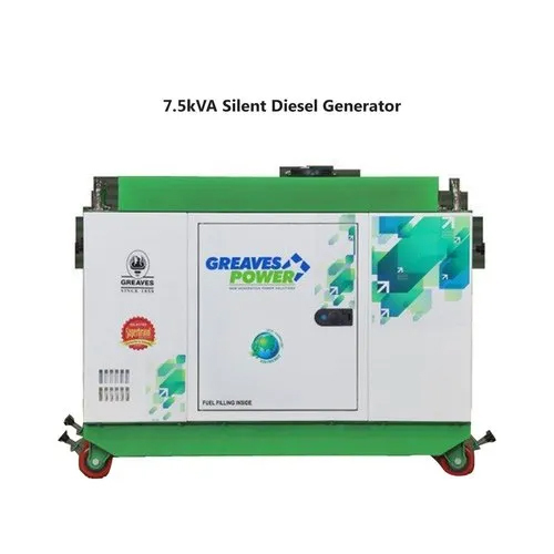 7.5Kva Portable Diesel Generator Set - Color: White