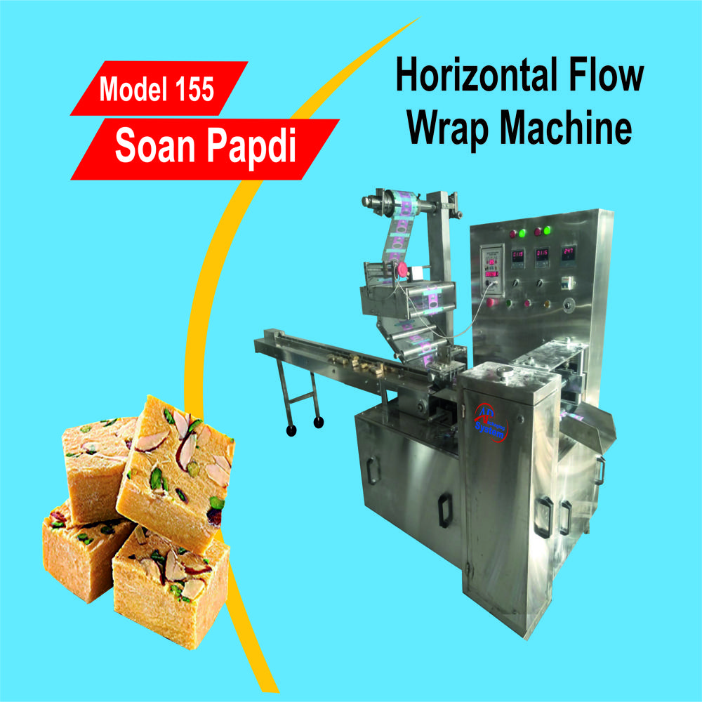 Soan Papdi Packing Machine - Stainless Steel, Silver Color, Electric Drive, 110-215 Volt | Automatic, Heavy Duty, Good Quality Performance
