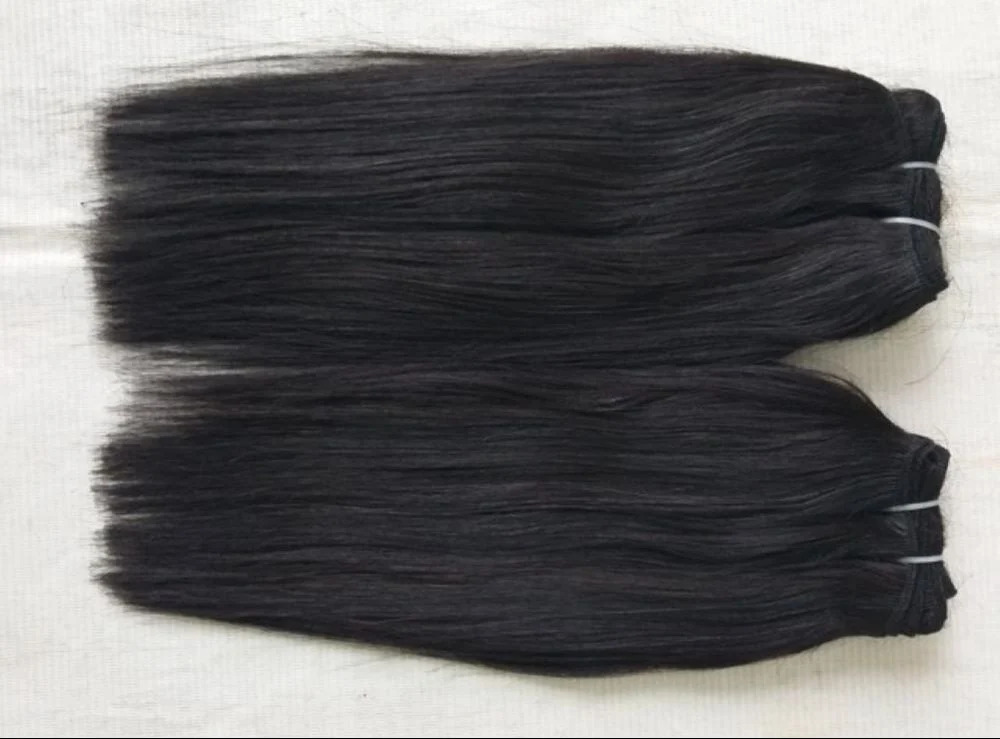 Double Drawn Indian Straight Human Hair Bundles with 4x4 Closure Lace