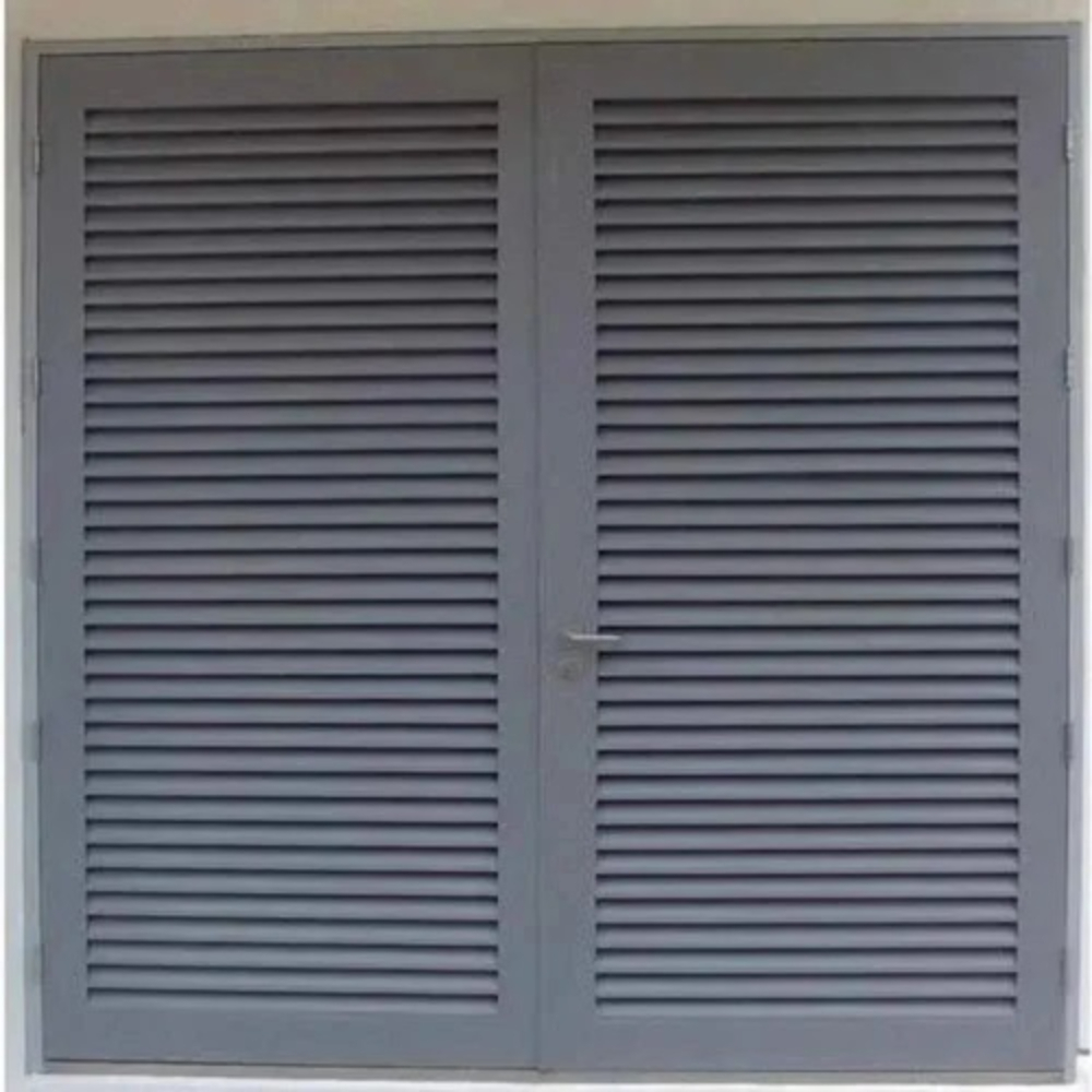 Upvc Fixed Louver Door - Color: Black
