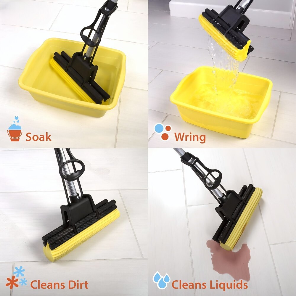 Squeeze Sponge Mop - Color: Black With Silver Accents