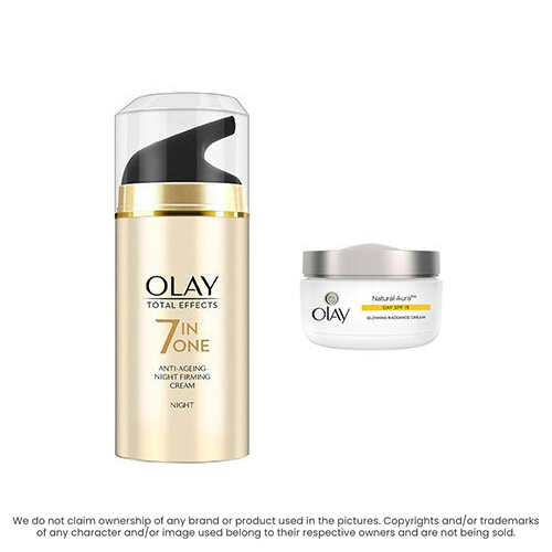 Olay Total Effects 7 In One Spf 15 Night Cream + Olay Natural Aura Spf 15 Cream Combo