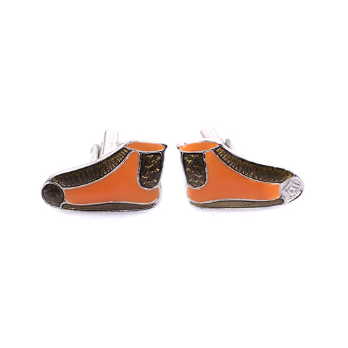 Shoes Shape  Cuff Links - Color: Orange