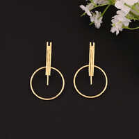 Handmade Brass Stylish Circle Dangle Earrings