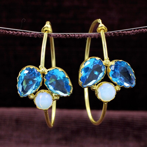Blue Color Stone Earring