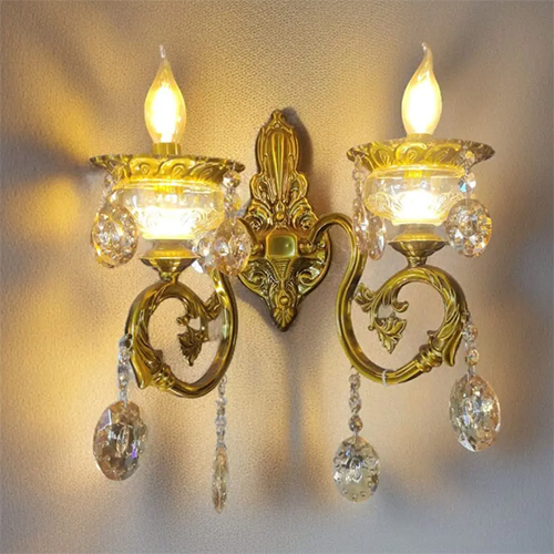 Crystal Cascade Co. Wall Light - Color: Golden