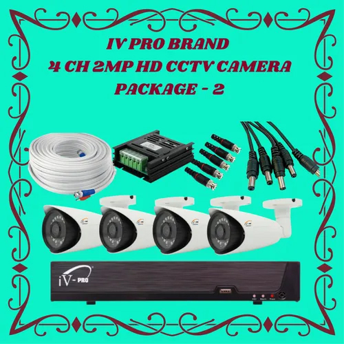 4Ch - 2Mp Hd Cctv Camera Package - 2 - Color: Grey