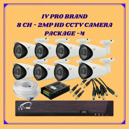 Ch - 2 Mp Hd Cctv Camera Package - 4 - Color: Black