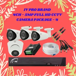 4 Ch - 5mp Full HD CCTV Camera Package - 4