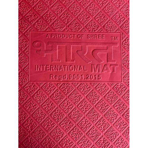 Bharat Red Color Mat - Back Material: Anti-slip Latex