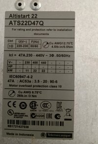 SCHNEIDER ALTISTART 22 ATS22D47Q SOFT STARTER