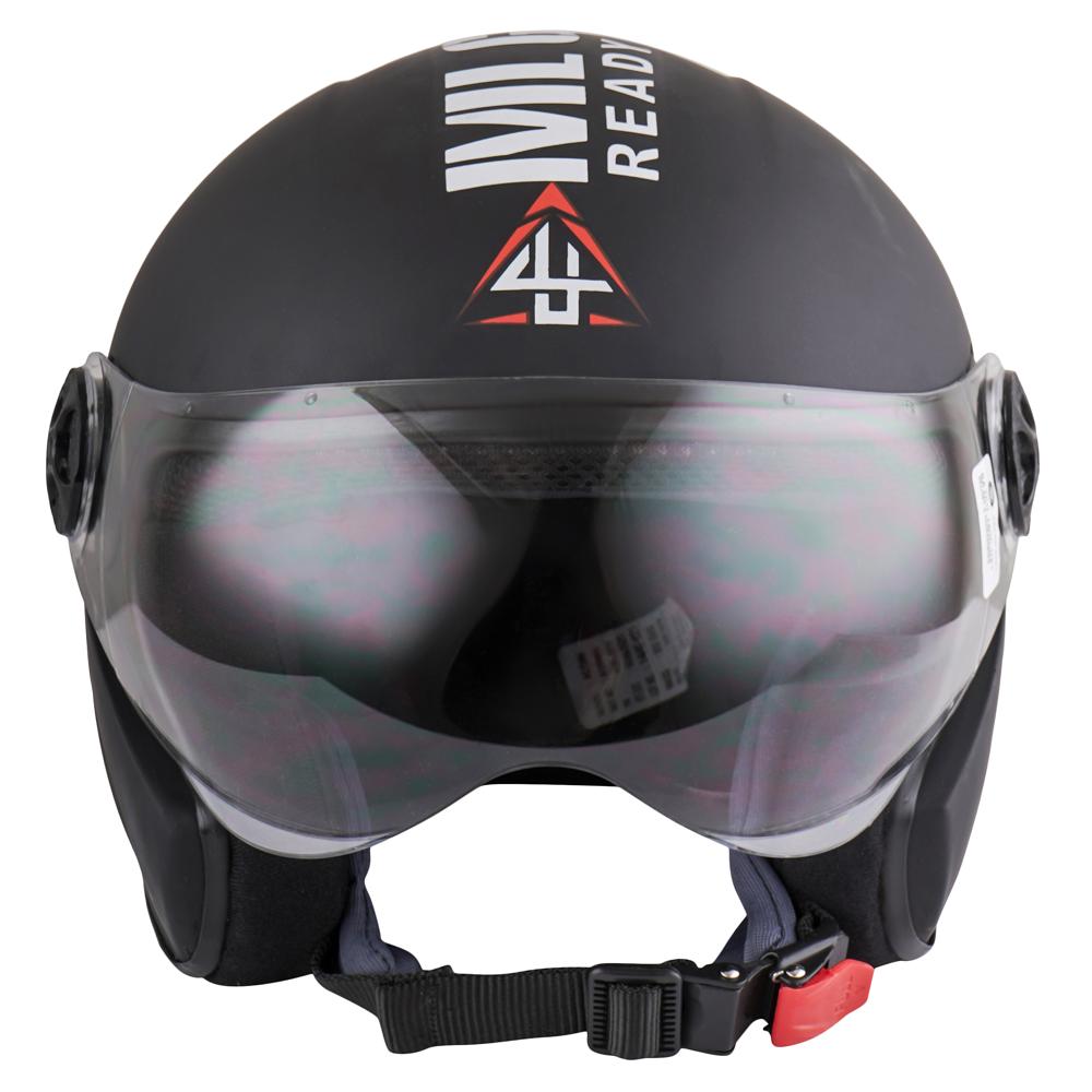 Open Face Helmet - Color: Black