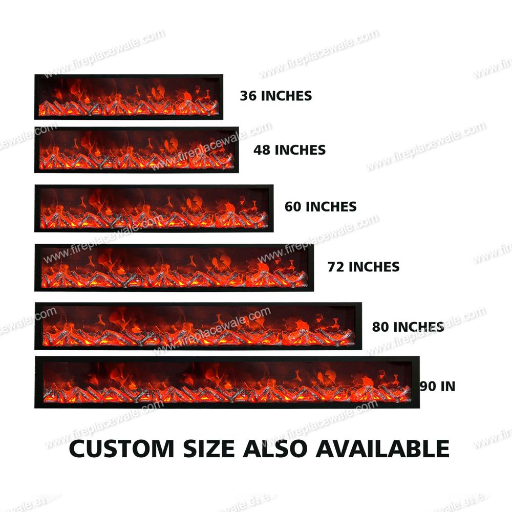 Electric Artificial Fireplace With Effect Remote Control Inches With Heat - Light Source: Led
