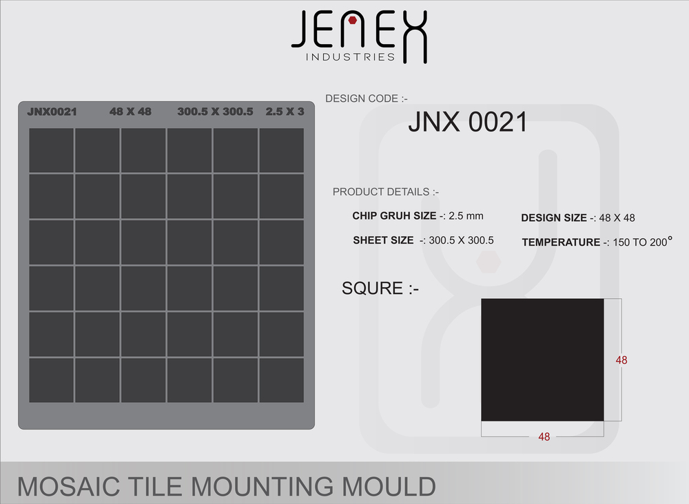 JNX00021 Squre Mosaic Tile Mounting Mould