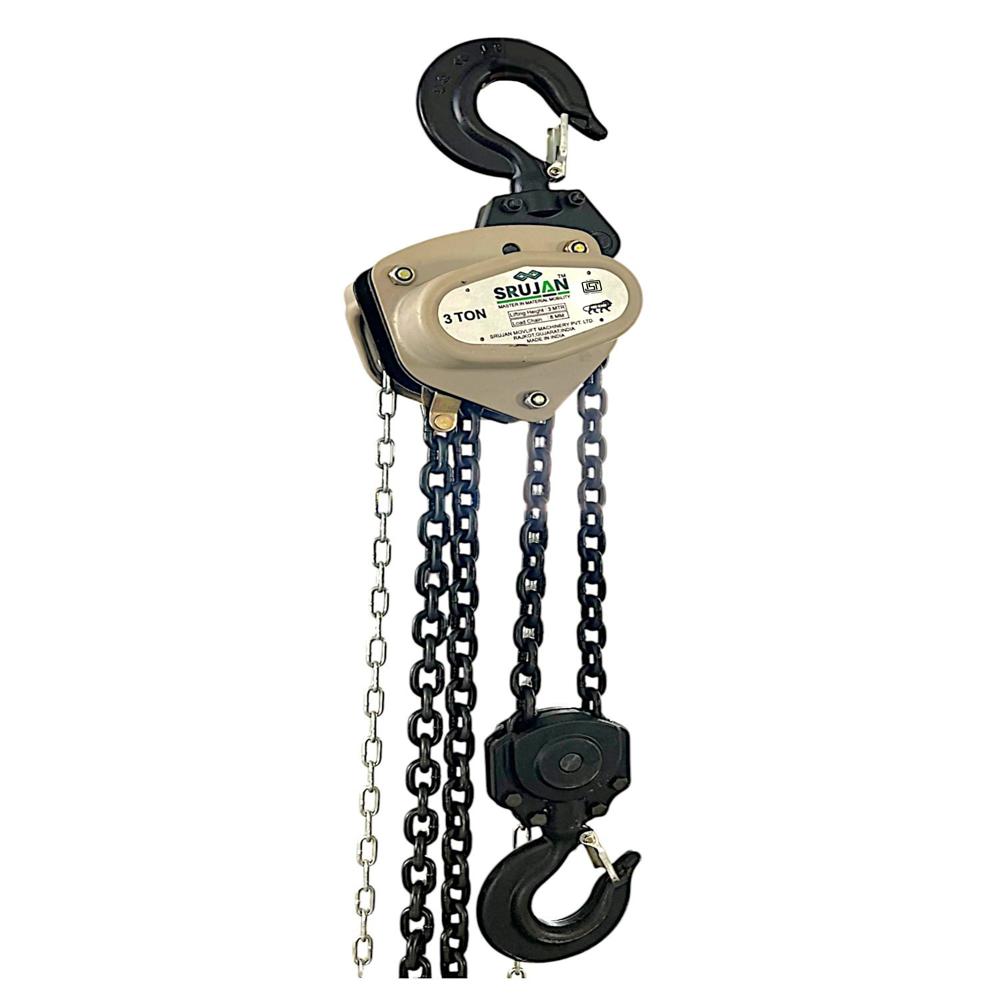 Heavy Duty Chain Pulley Block - Color: Black & Cream Color