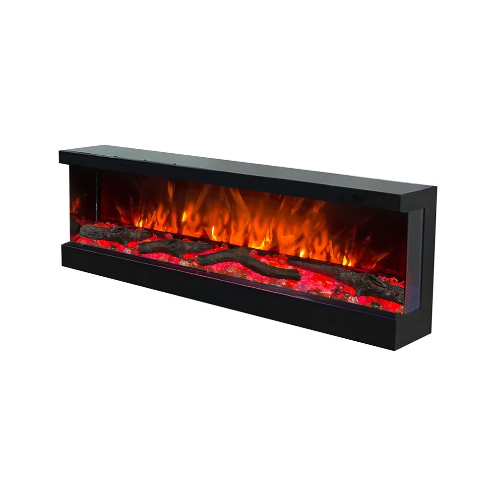 Premium Electric Fireplace  60 Inches Real Wood with Heater