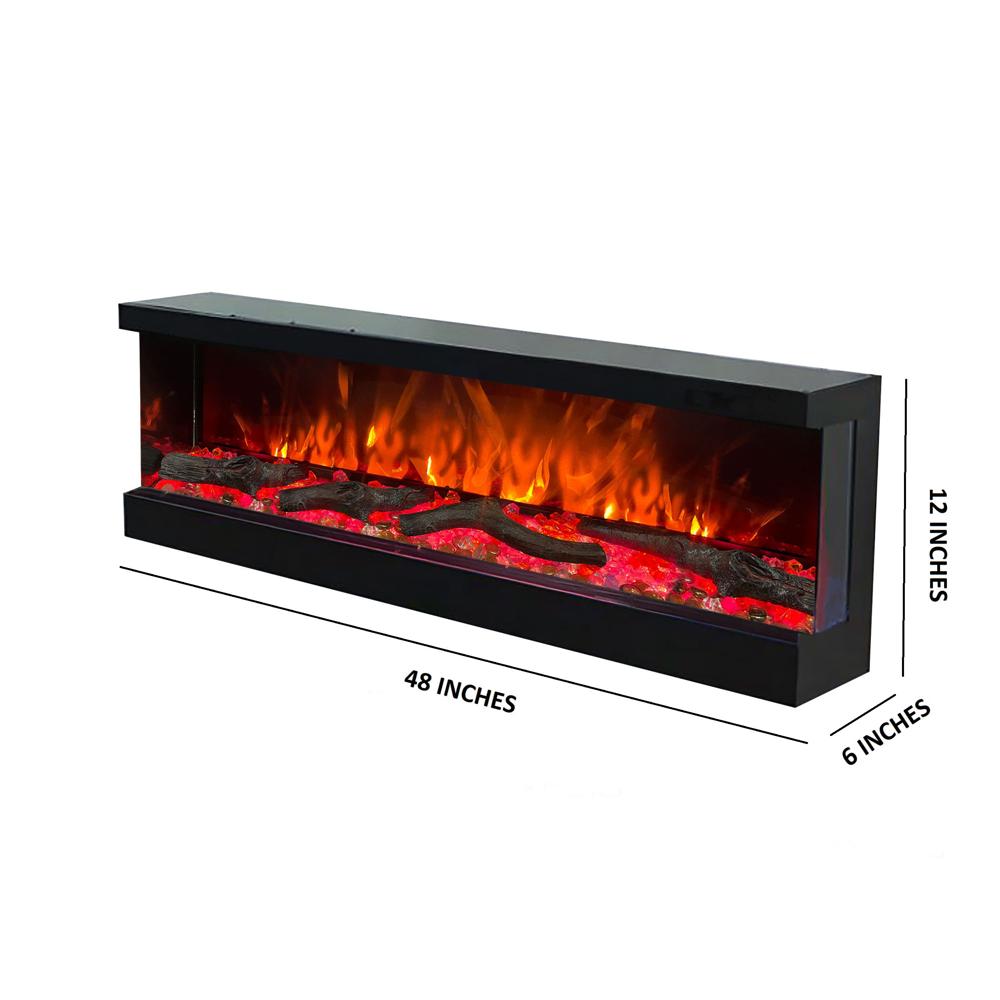 Premium Electric Fireplace  60 Inches Real Wood with Heater