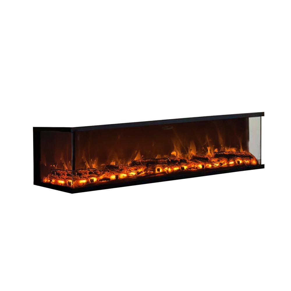 3 Side Electric Fireplace with Realstick Wooden Logs