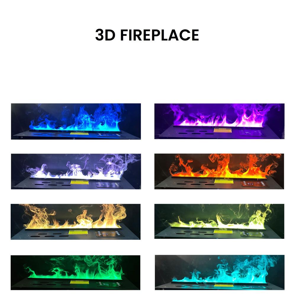 Water Vapor Fireplace With Realistic wooden logs