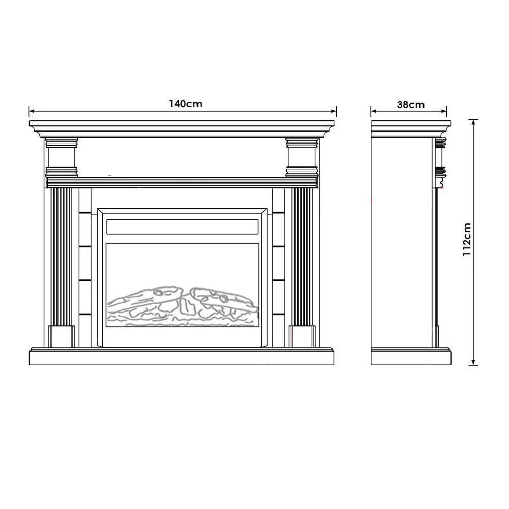 Electric Fireplace with Mantel LED Artificial Emulational Flame