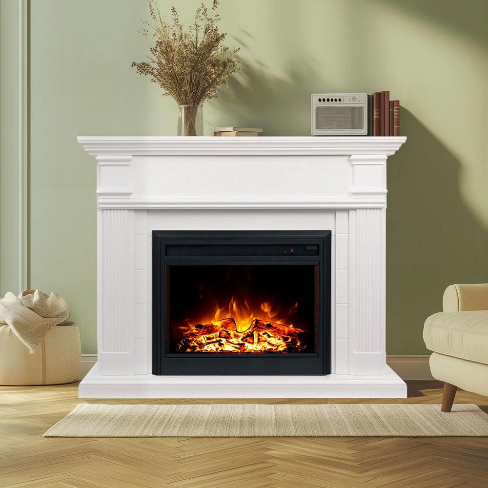 Electric Fireplace with Mantel LED Artificial Emulational Flame