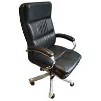 Leather High Back Office Chair - Color: Black