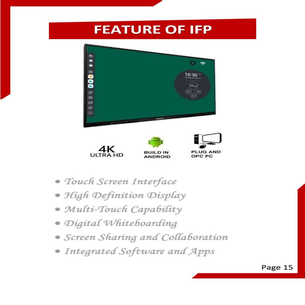 75 Inch Interactive Flat Panel 8/128 - Color: Black
