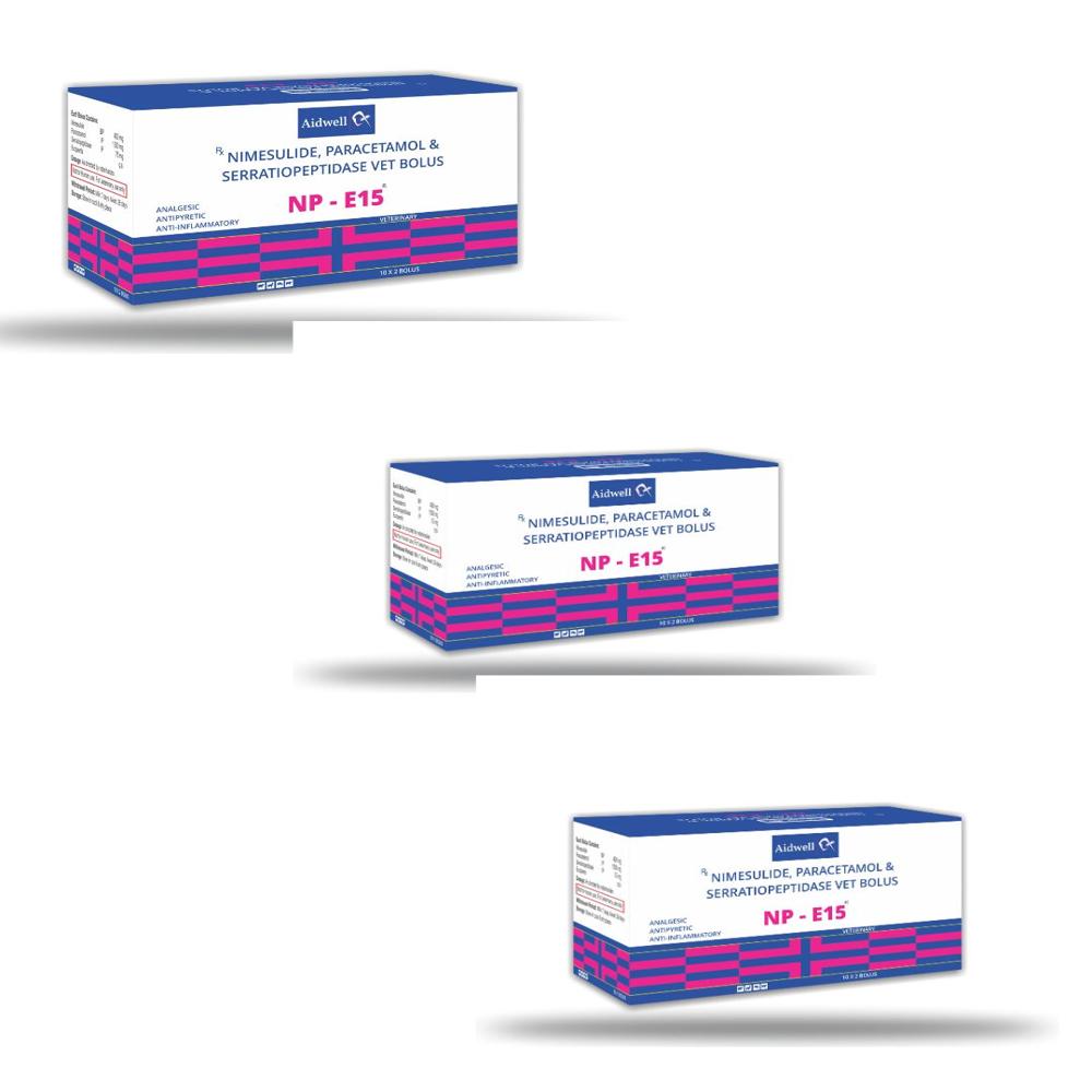 NP E15 Nimesulide, Paracetamol & Serratiopeptidase Vet Bolus 