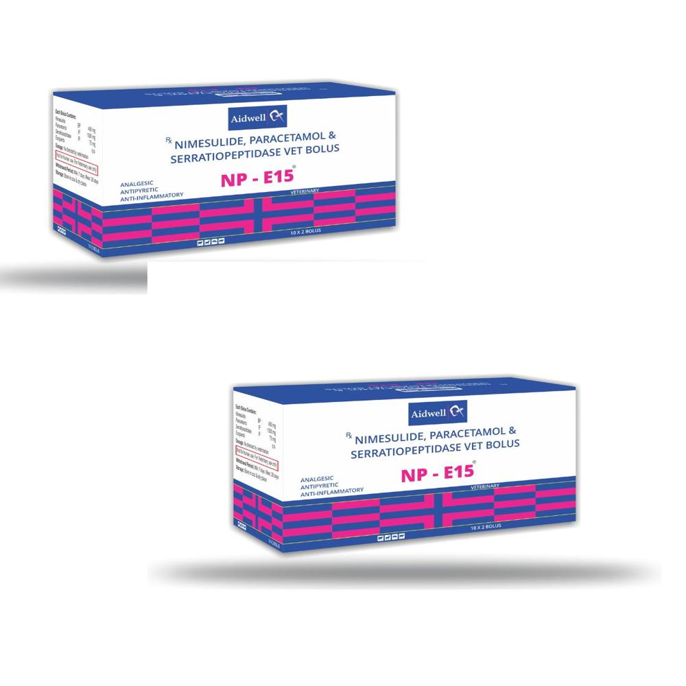 NP E15 Nimesulide, Paracetamol & Serratiopeptidase Vet Bolus 