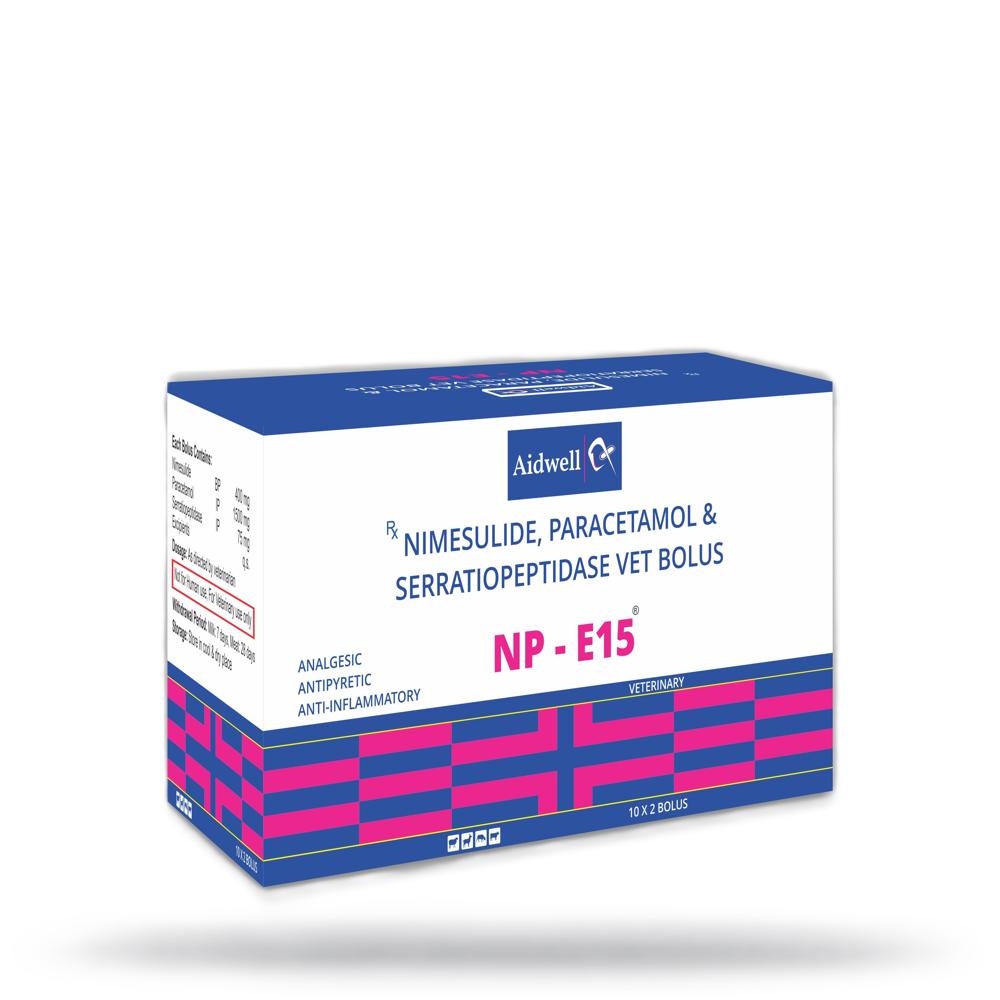 NP E15 Nimesulide, Paracetamol & Serratiopeptidase Vet Bolus 