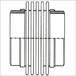 पाइप के साथ अक्षीय बेलोज