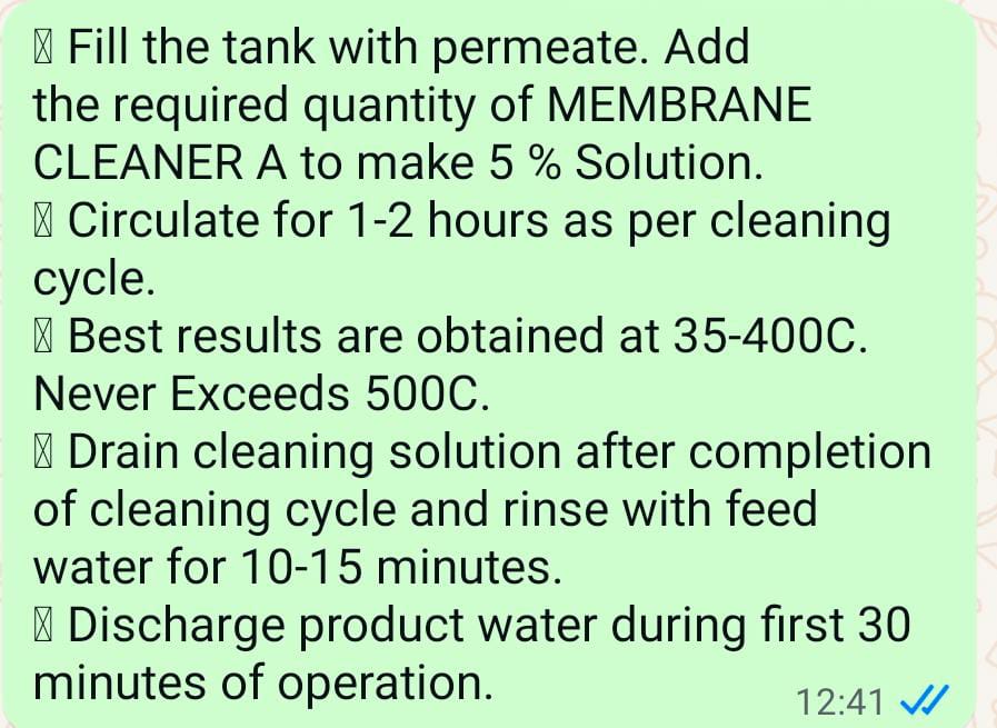 Rochem Membrane Cleaner A