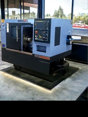 Cnc Lathe Machine - Metal, Horizontal Turning Center, Gray | High Precision, High Speed, Low Energy Consumption, PLC Control, Automatic Bar Feeder
